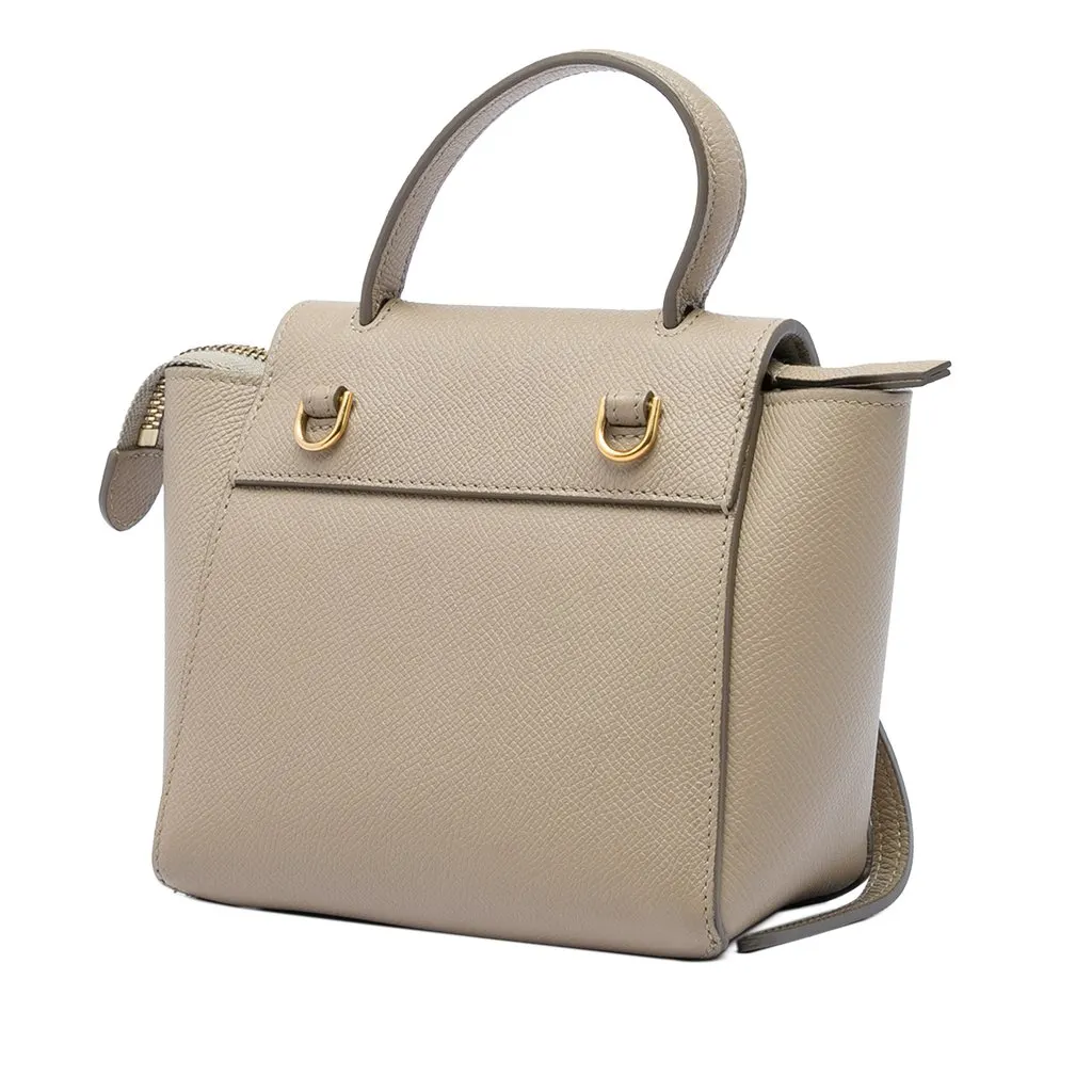 Celine Pico Grained Calfskin Belt Bag Brown Leather Very good - Back View