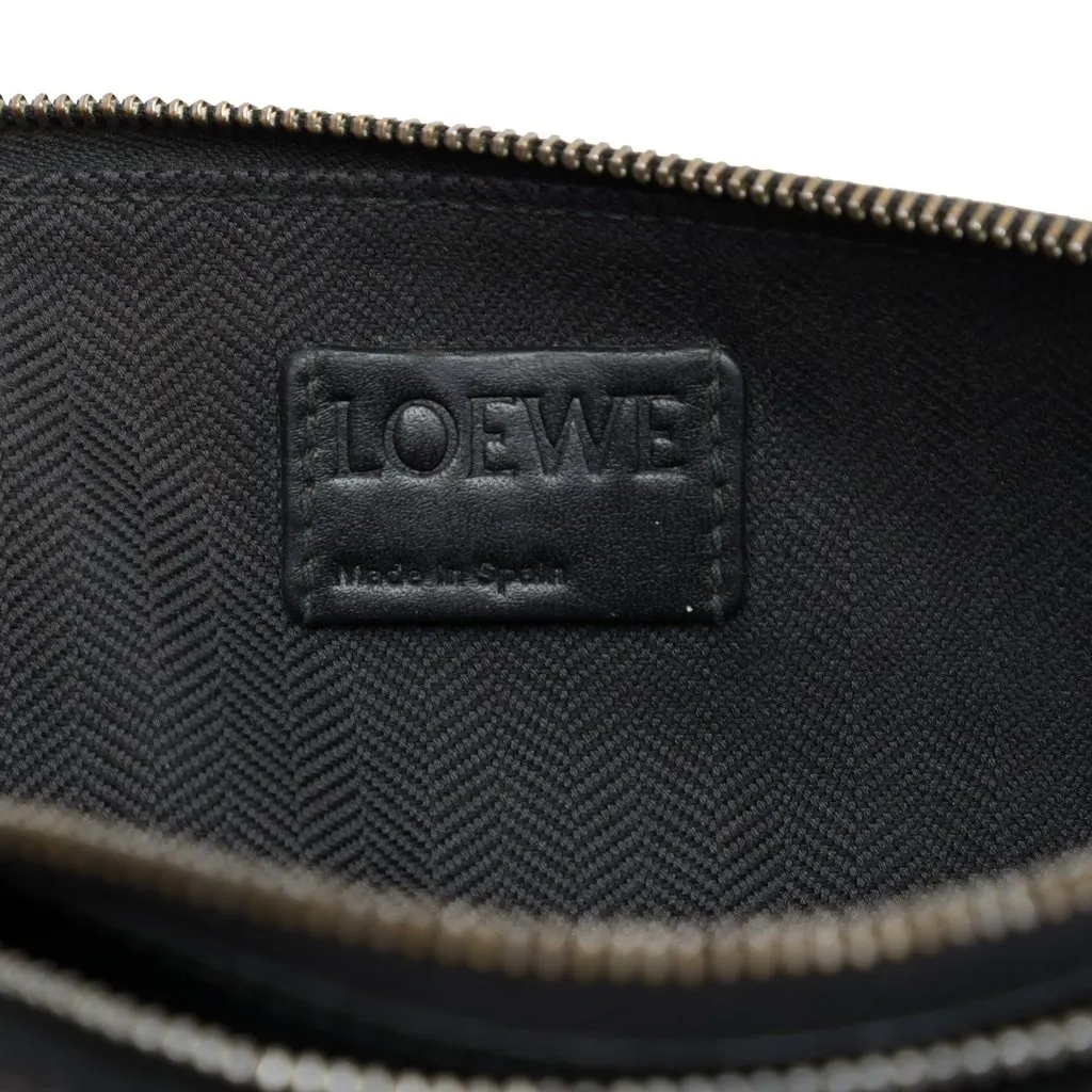 Loewe Embossed Anagram Calfskin Repeat Double Flat Pouch Black Leather Good - Box View
