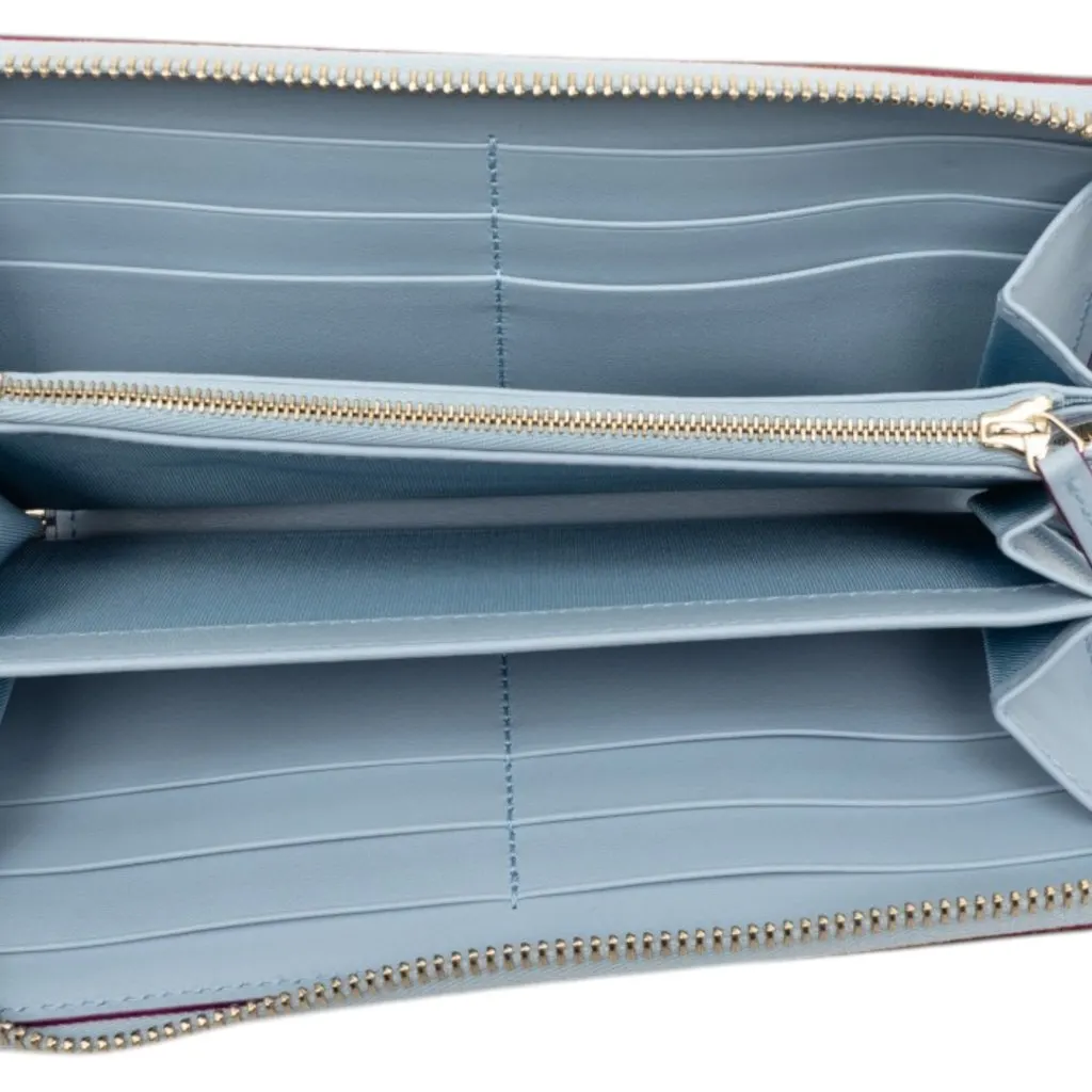 Gucci Yuko Higuchi Calfskin Cat Boris Zip Around Wallet Blue Leather Very good - Model View