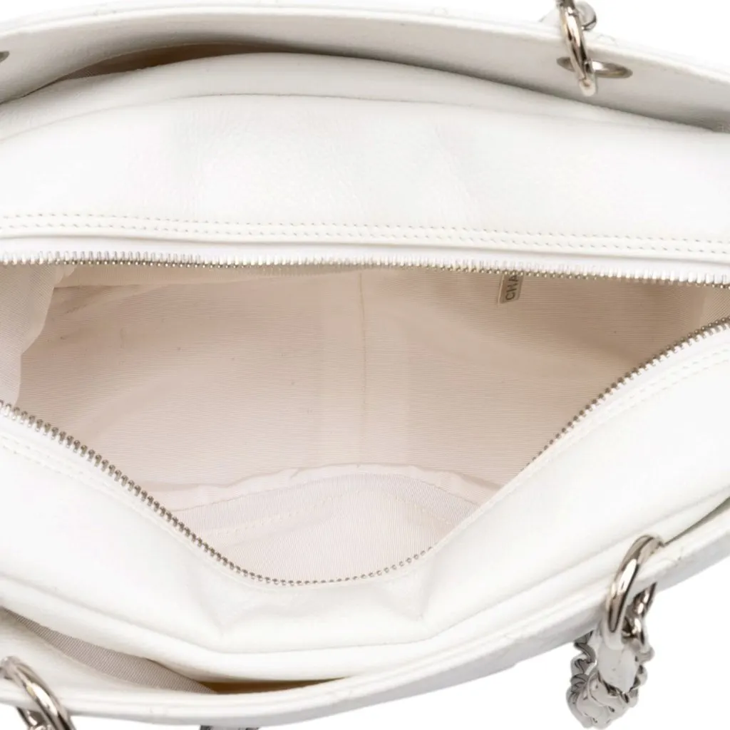 Chanel Petite Caviar Timeless Tote White Leather Very good - Model View