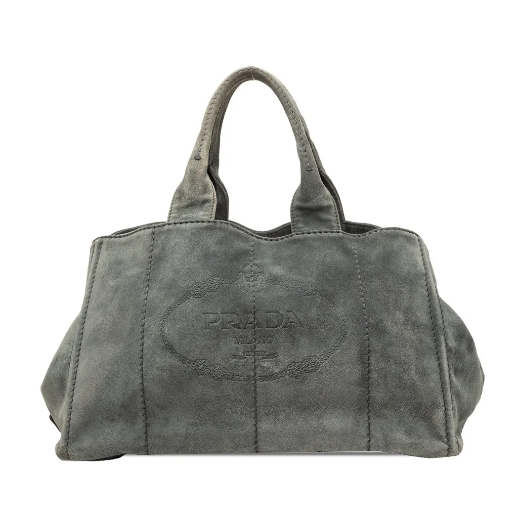 Prada Large Scamosciato Canapa Logo Satchel MultiColor Leather Very good - Front View