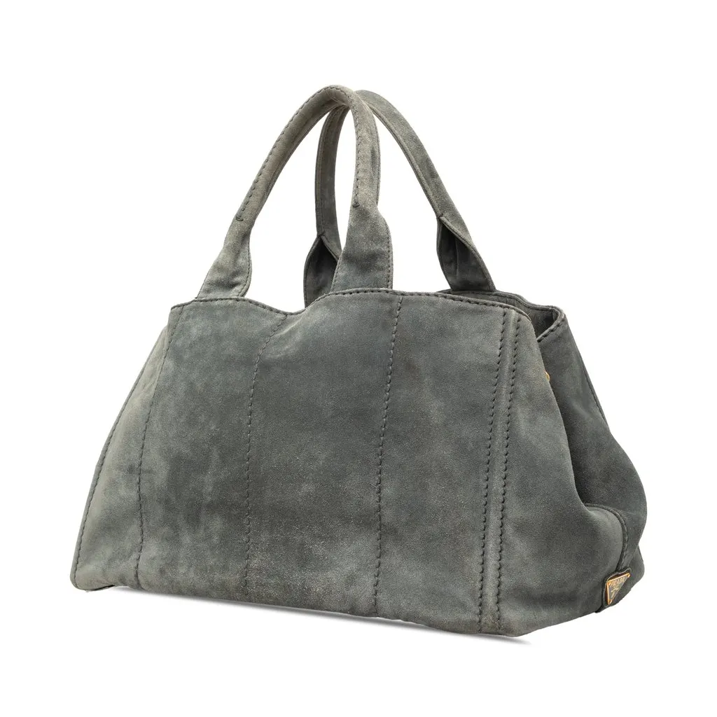 Prada Large Scamosciato Canapa Logo Satchel MultiColor Leather Very good - Back View