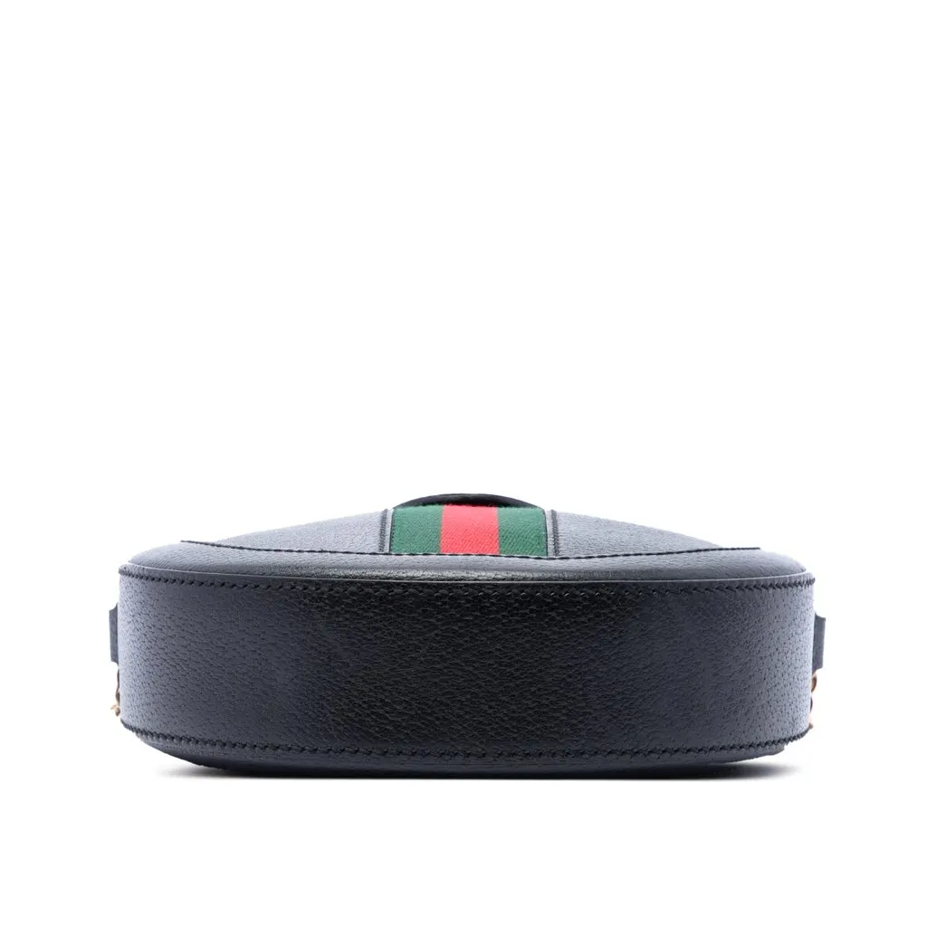 Gucci Mini Calfskin Web Ophidia Round Crossbody Black Leather Very good - Inside View