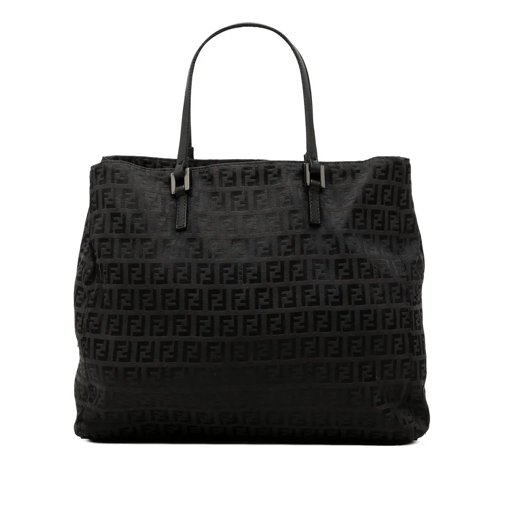 Fendi Zucchino Canvas Tote Black Canvas Very good - Front View