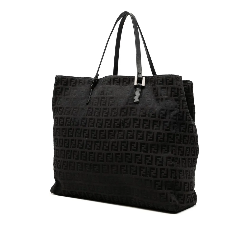 Fendi Zucchino Canvas Tote Black Canvas Very good - Back View