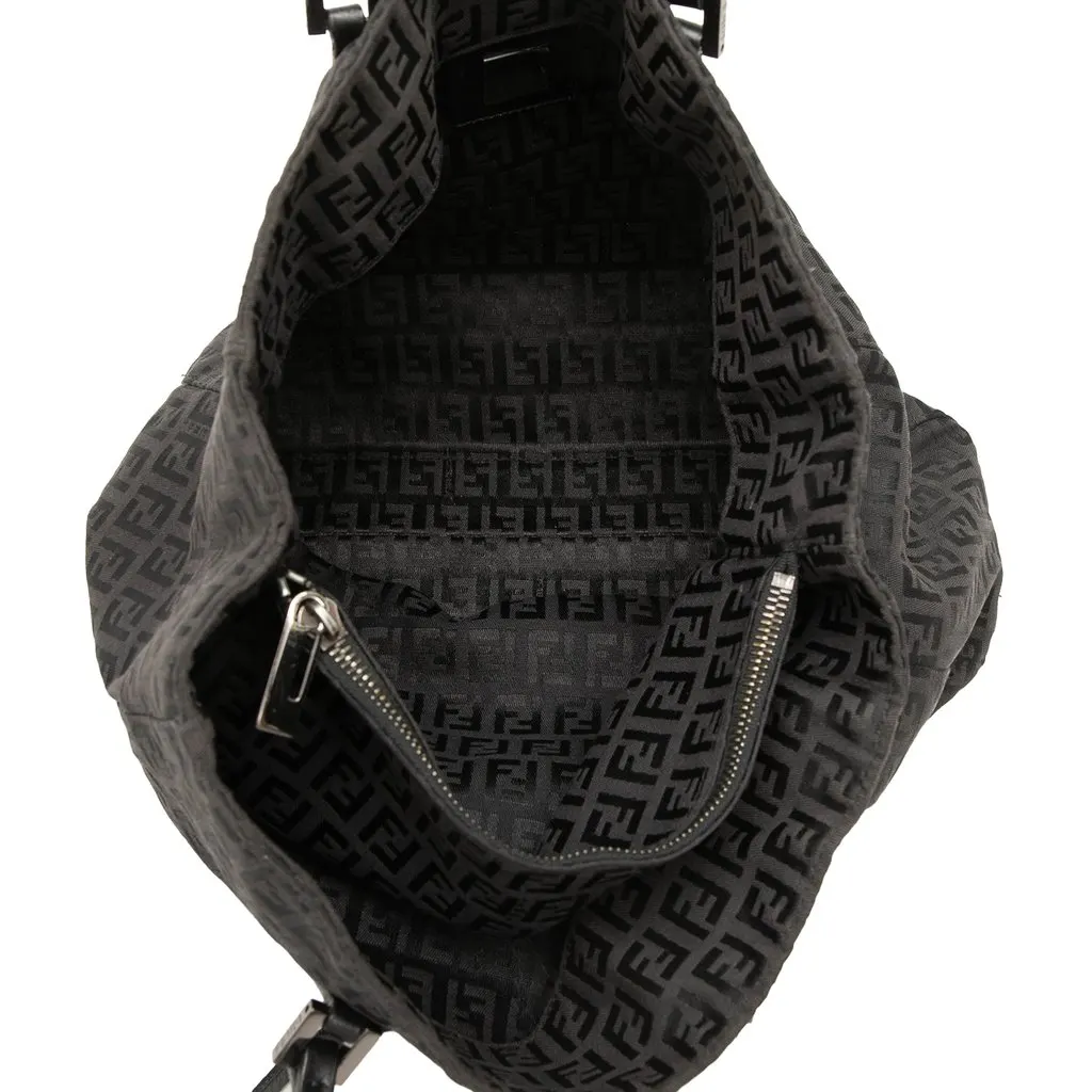 Fendi Zucchino Canvas Tote Black Canvas Very good - Model View