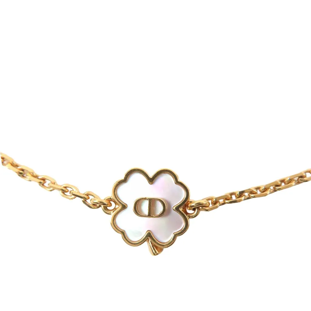 Dior Gold Plated CD Mother of Pearl Destiny Necklace Gold Metal Very good - Back View