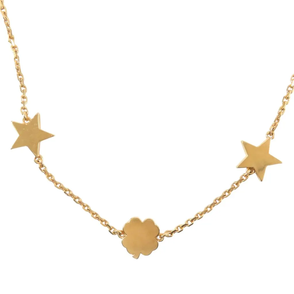 Dior Gold Plated CD Mother of Pearl Destiny Necklace Gold Metal Very good - Model View