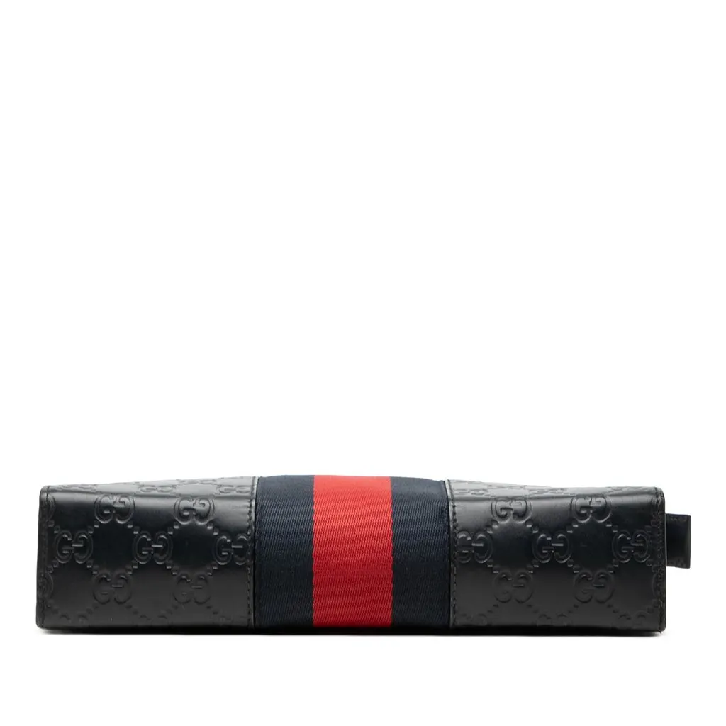 Gucci Guccissima Web Clutch Blue Leather Very good - Inside View
