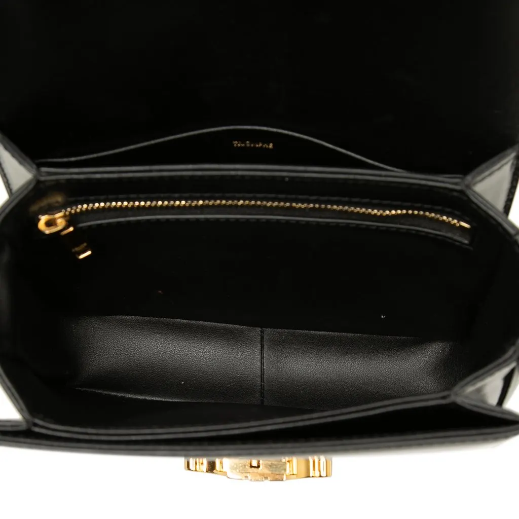 Celine Teen Shiny Calfskin Triomphe Crossbody Black Leather Very good - Model View