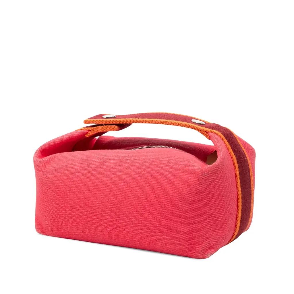Hermès Small Toile Bride A Brac Case Pink Very good - Back View