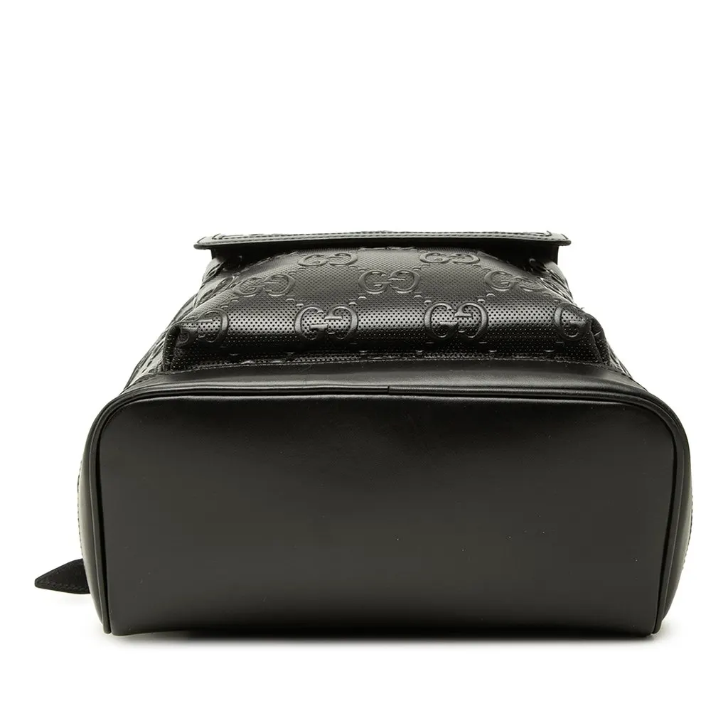 Gucci GG Embossed Calfskin Backpack Black Leather Very good - Inside View