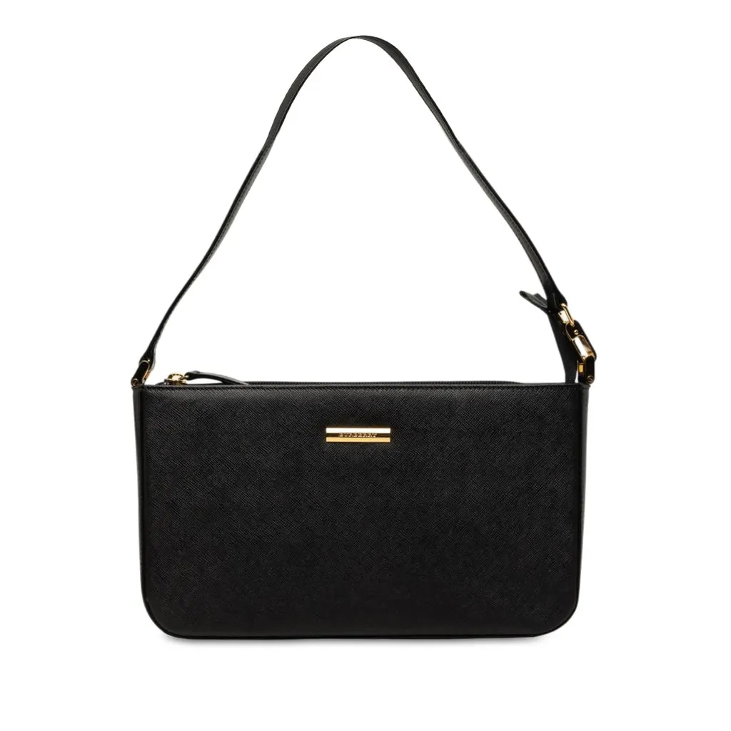 Burberry Leather Shoulder Bag Black Leather Very good - Front View