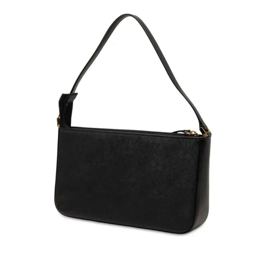 Burberry Leather Shoulder Bag Black Leather Very good - Back View