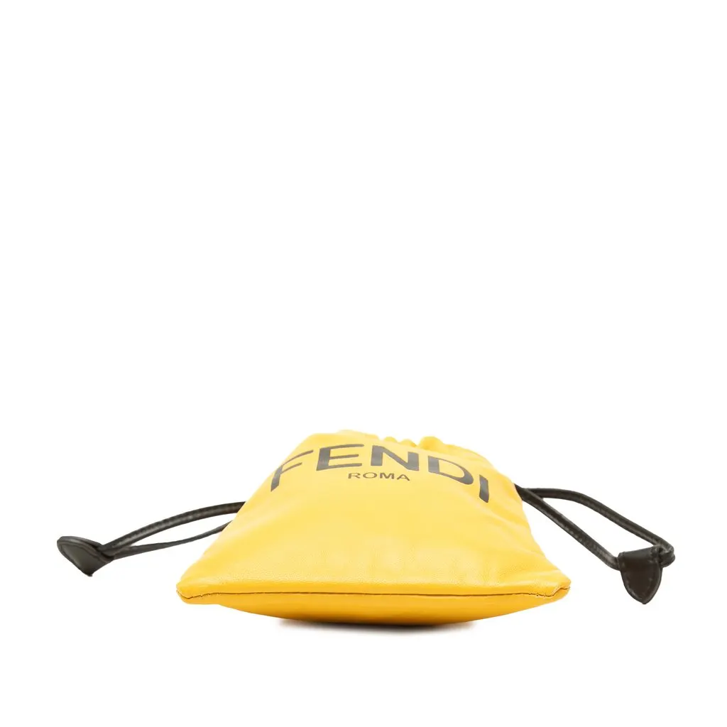 Fendi Nappa Logo Neck Phone Pouch Yellow Leather Very good - Inside View