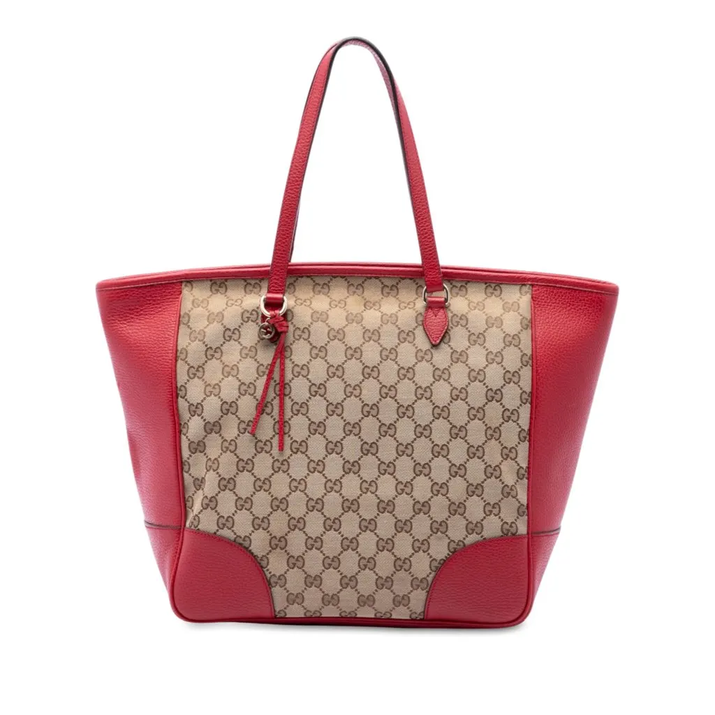 Gucci GG Canvas Bree Zippered Tote Beige Canvas Very good - Front View