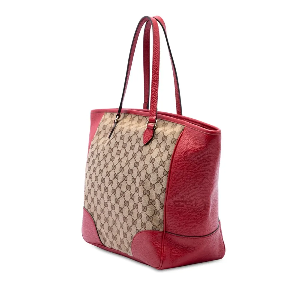 Gucci GG Canvas Bree Zippered Tote Beige Canvas Very good - Back View