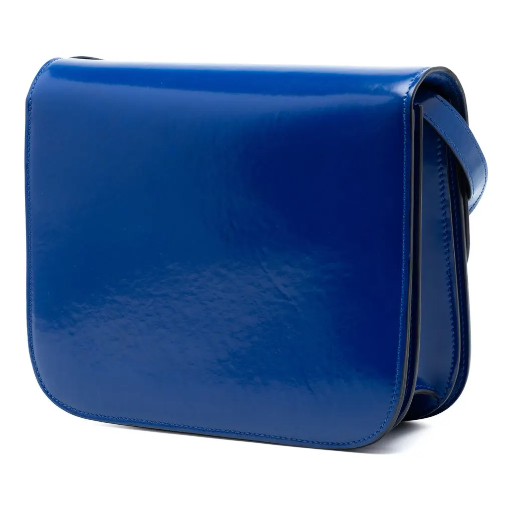 Celine Medium Calfskin Classic Box Blue Leather Very good - Back View