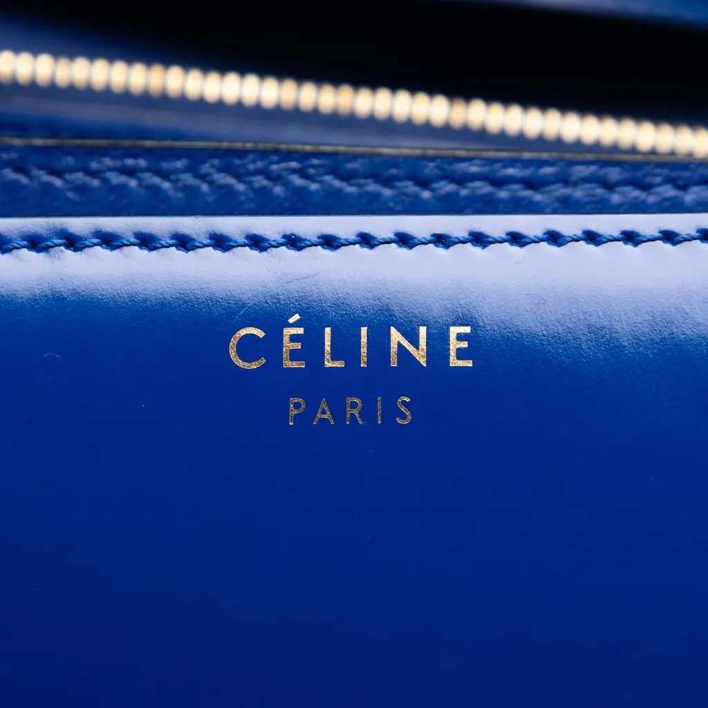 Celine Medium Calfskin Classic Box Blue Leather Very good - Box View