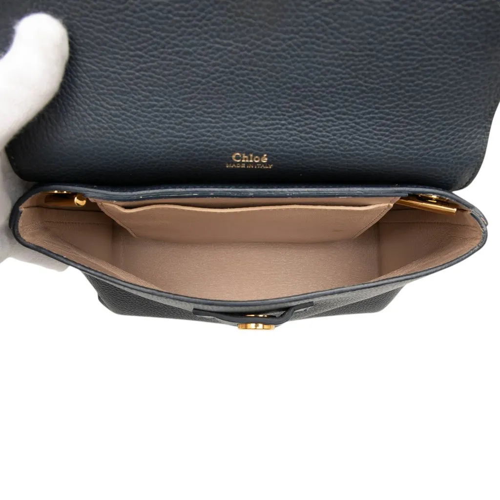 Chloé Small Tricolor Leather Clare Crossbody Blue Leather Very good - Model View