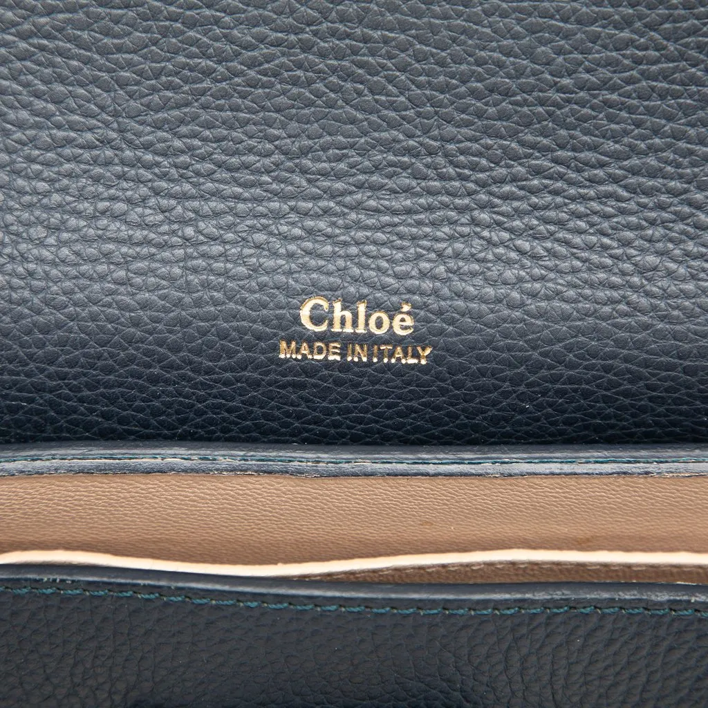 Chloé Small Tricolor Leather Clare Crossbody Blue Leather Very good - Box View