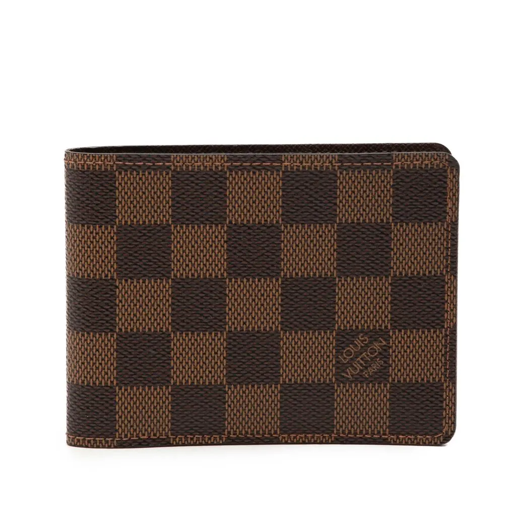 Louis Vuitton Damier Ebene Slender Wallet Brown Very good - Front View