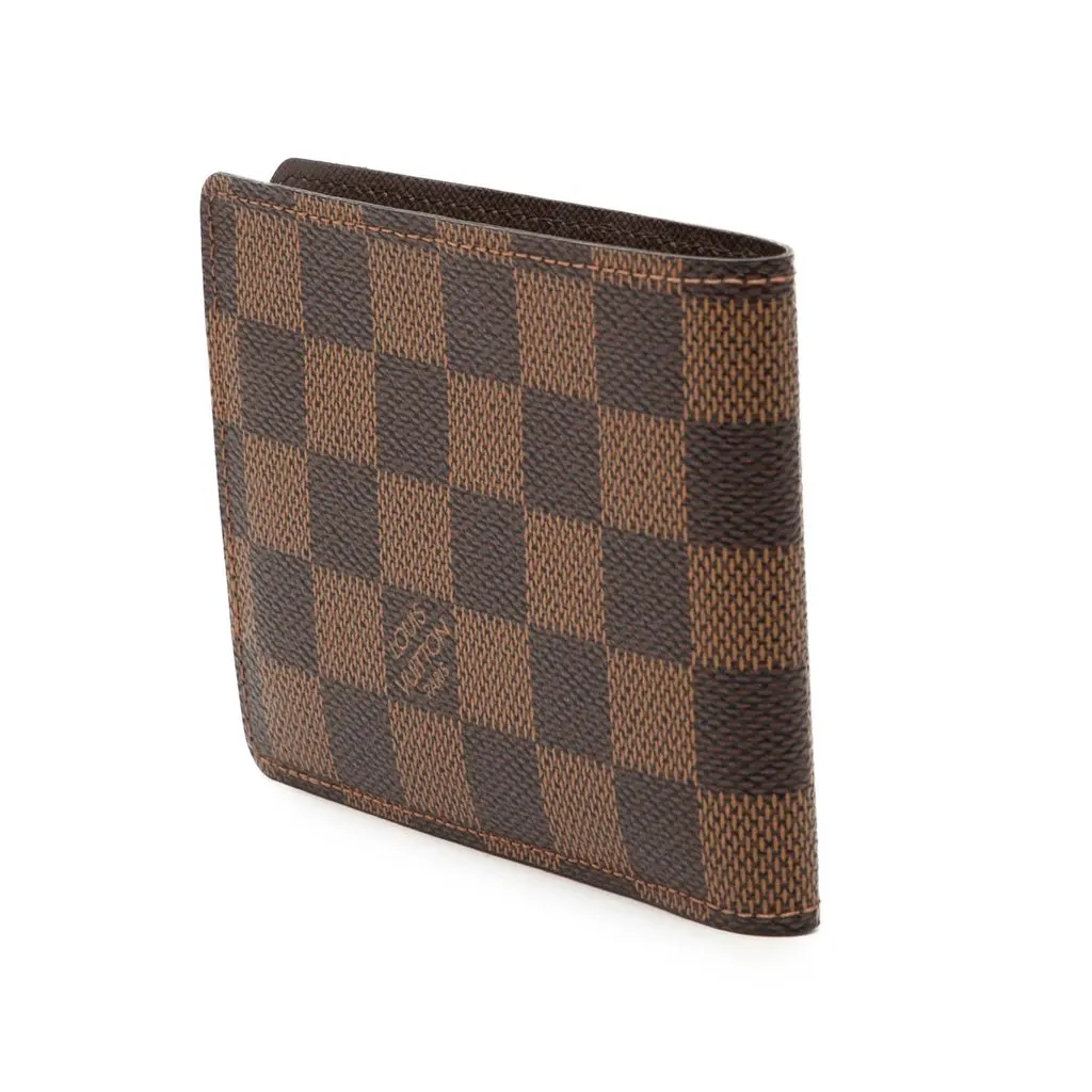 Louis Vuitton Damier Ebene Slender Wallet Brown Very good - Back View