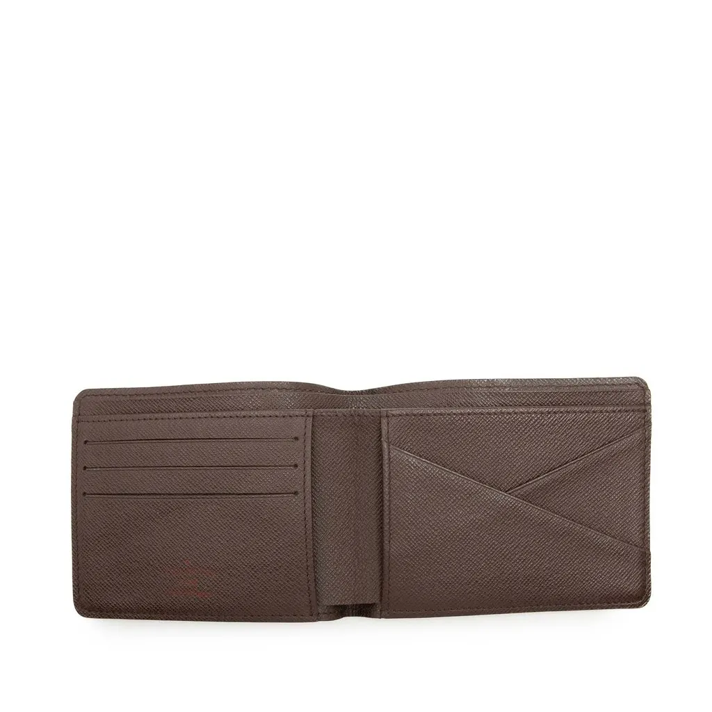 Louis Vuitton Damier Ebene Slender Wallet Brown Very good - Model View