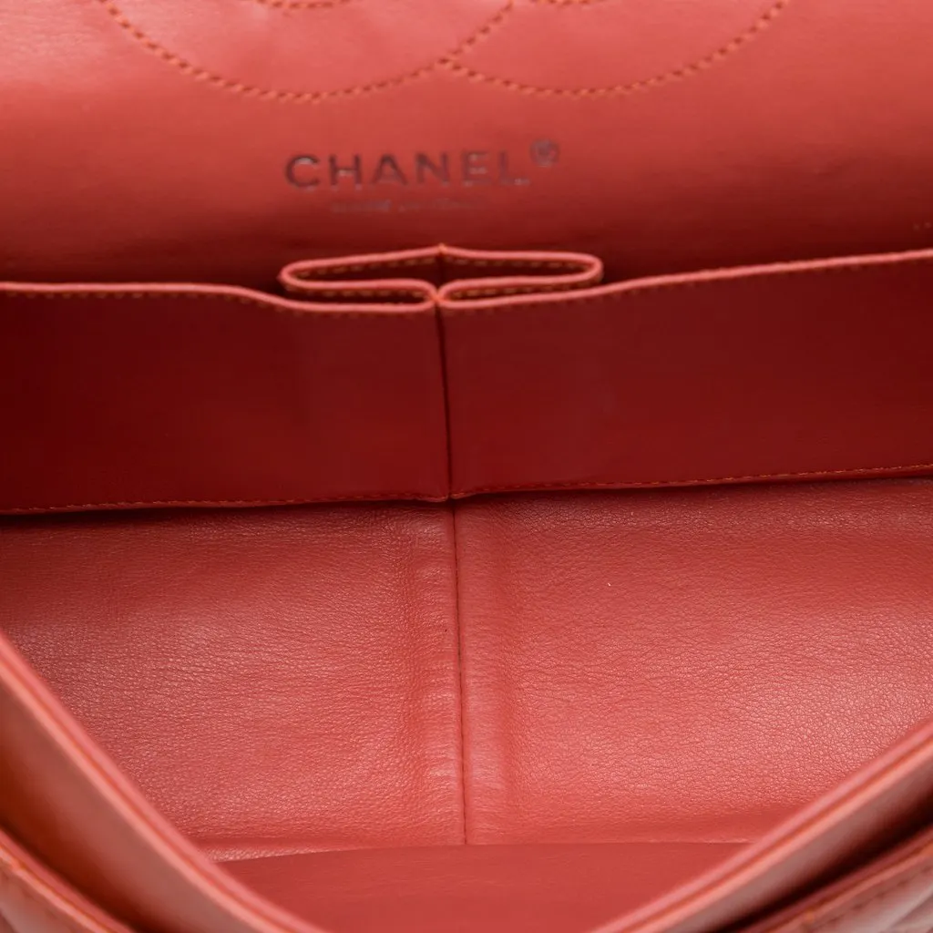 Chanel Quilted Lambskin Reissue 2.55 Double Flap 226 Orange Leather Very good - Model View