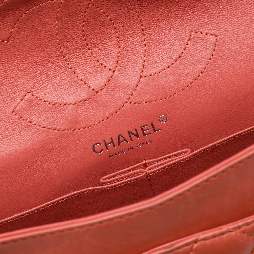 Chanel Quilted Lambskin Reissue 2.55 Double Flap 226 Orange Leather Very good - Box View