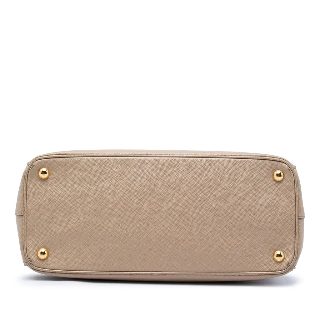 Prada Large Saffiano Lux Galleria Double Zip Satchel Beige Leather Very good - Inside View