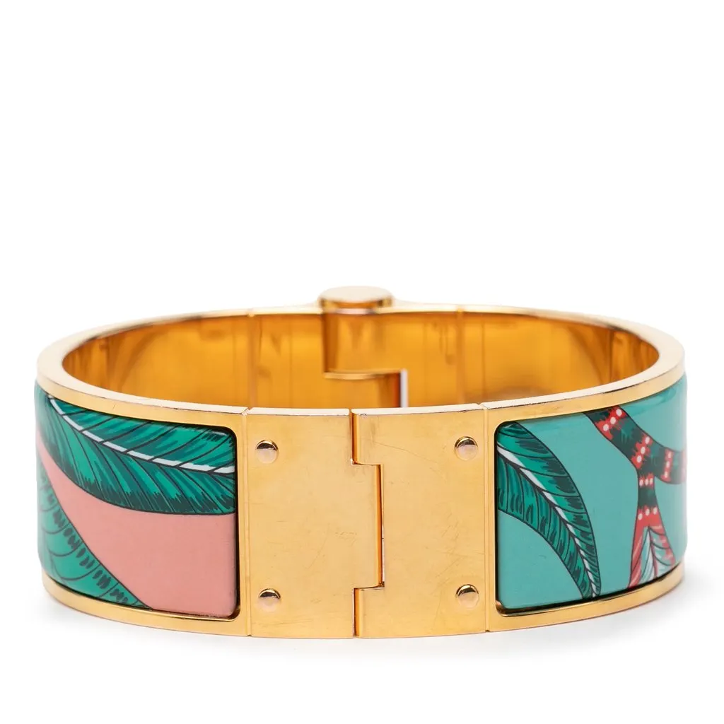 Hermès Wide Savana Dance Charniere Hinged Bracelet Pink Very good - Front View