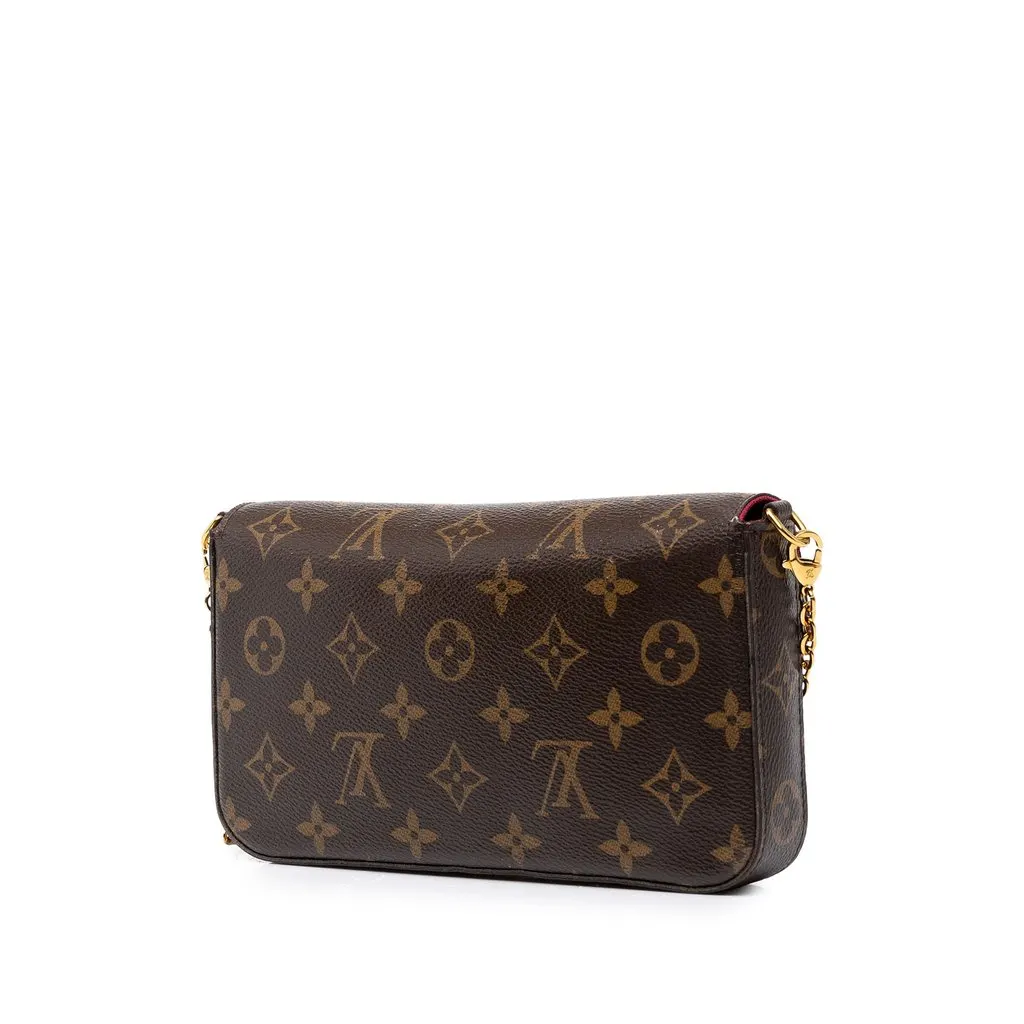 Louis Vuitton Monogram Pochette Felicie Brown Canvas Good - Back View