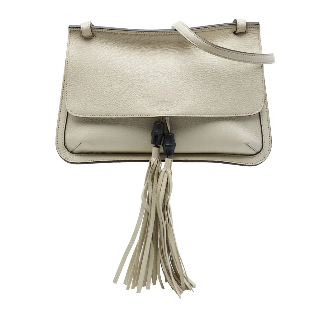 Gucci Medium Leather Bamboo Daily Crossbody Brown Leather Very good - Front View