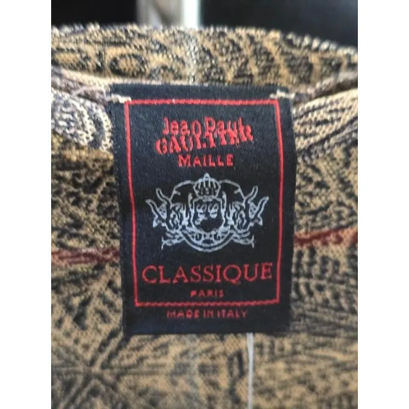 Jean Paul Gaultier NWOR Jean Paul Gaultier Vintage Printed Long Sleeve Top XXS Pre-owned Brown Never worn - Box View
