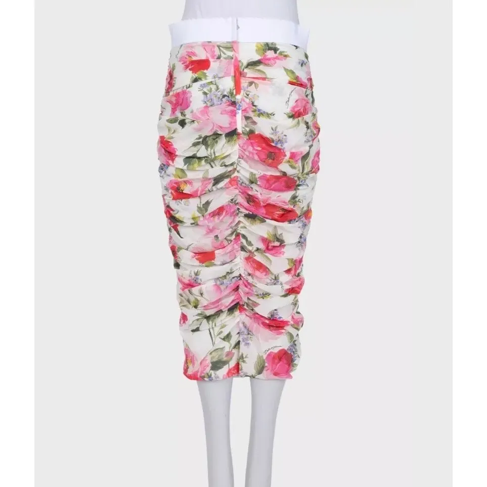 Dolce & Gabbana Floral Draped Silk Skirt IT 44/L Pre-owned MultiColor Silk Good - Inside View