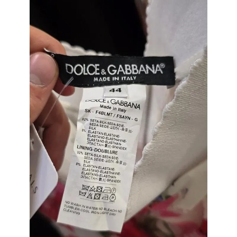 Dolce & Gabbana Floral Draped Silk Skirt IT 44/L Pre-owned MultiColor Silk Good - Box View