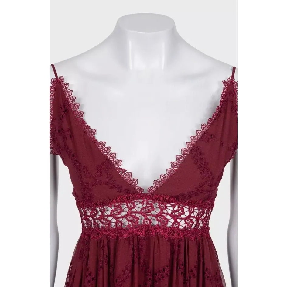 Zimmermann NWOT Zimmermann Silk Lace Trim Sundress Slip Dress Size US 0 XXS Pre-owned MultiColor Silk Never worn - Model View