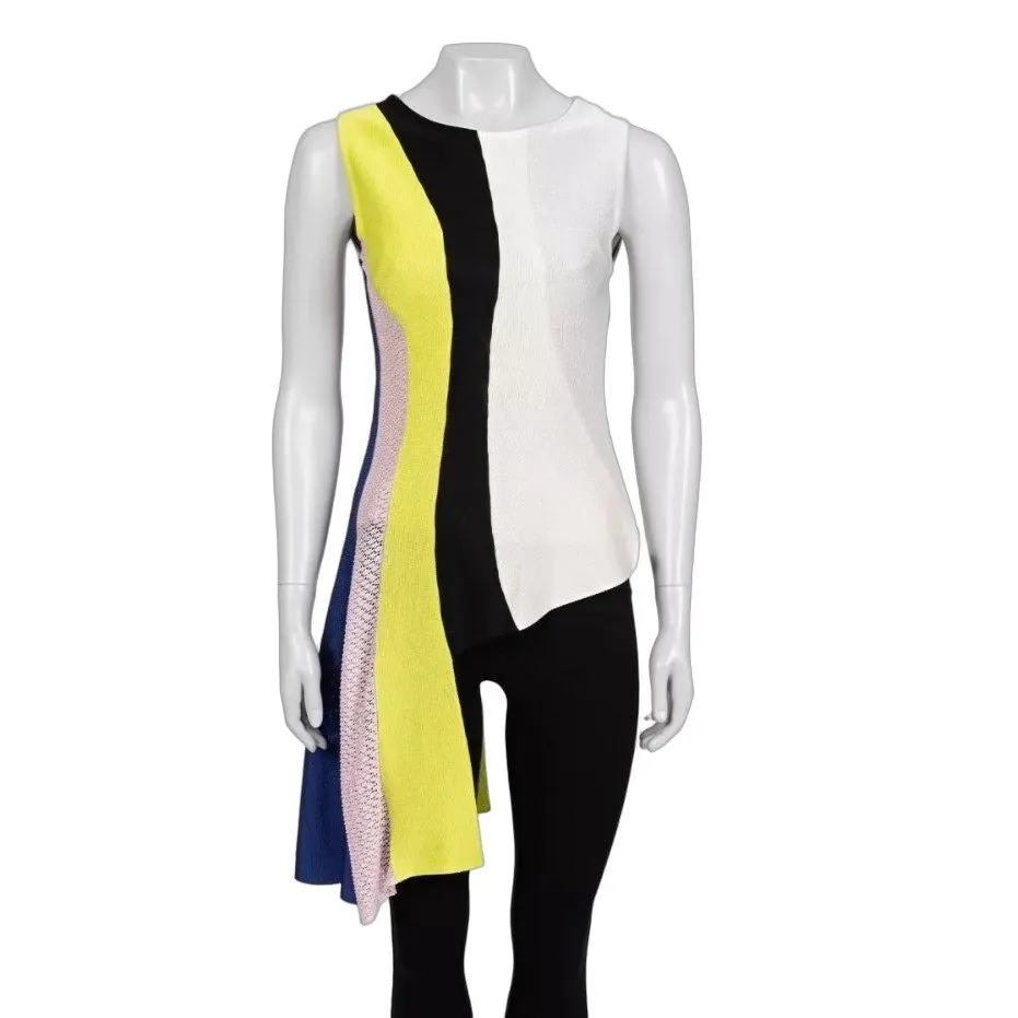 Dior Viscose Asymmetric Hem T-Shirt Top IT 42 M Pre-owned MultiColor Good - Front View