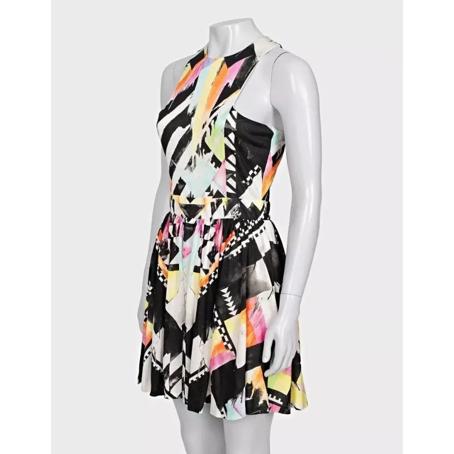 Balmain NWOT Balmain Off Shoulder Fitted Dress Viscose Silk Blend Sz.38 Pre-owned MultiColor Silk Never worn, with tag - Back View