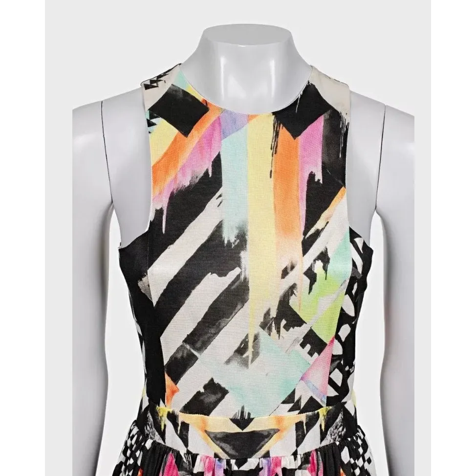 Balmain NWOT Balmain Off Shoulder Fitted Dress Viscose Silk Blend Sz.38 Pre-owned MultiColor Silk Never worn, with tag - Model View