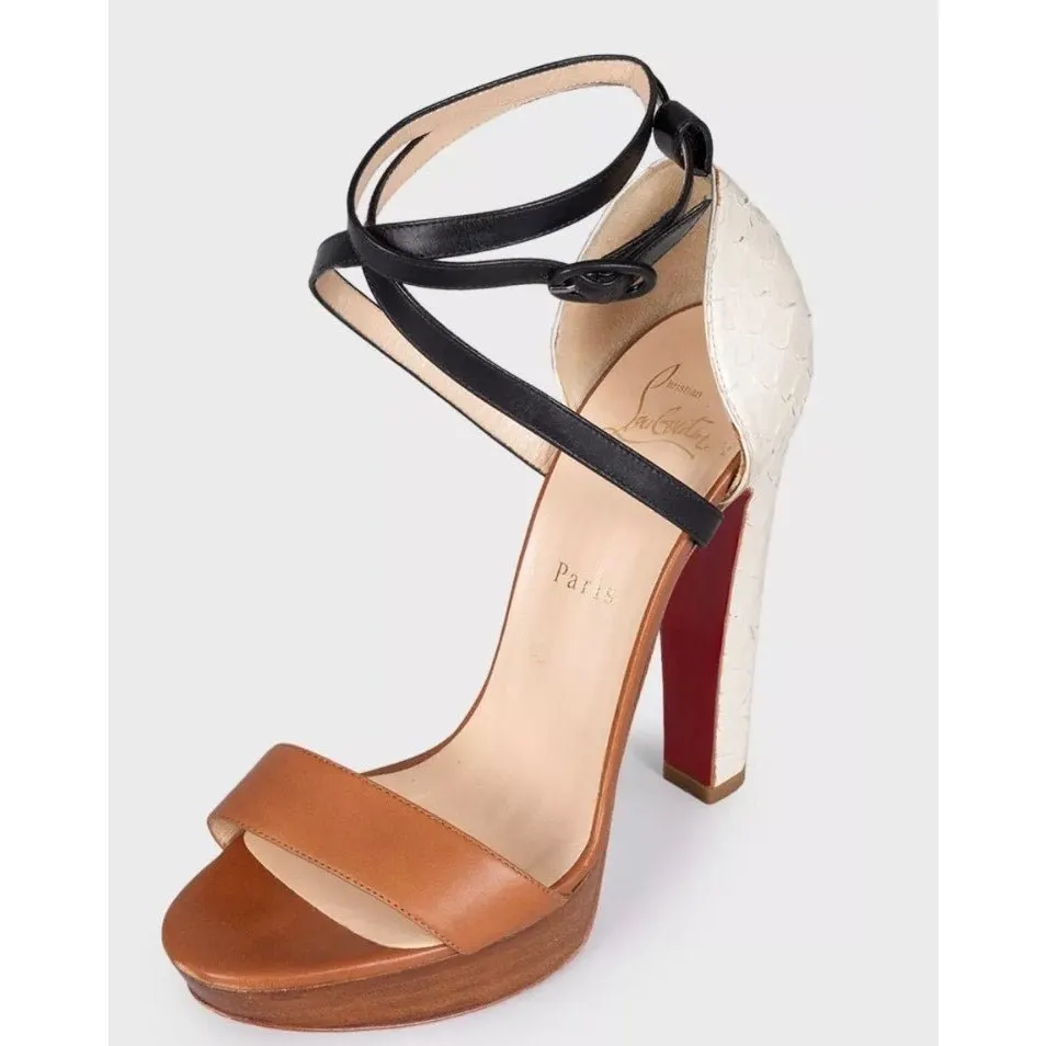 Christian Louboutin Leather High-Heel Sandals 38.5 EU Pre-owned MultiColor Leather Good - Inside View