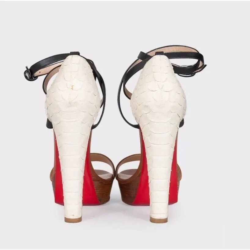 Christian Louboutin Leather High-Heel Sandals 38.5 EU Pre-owned MultiColor Leather Good - Model View