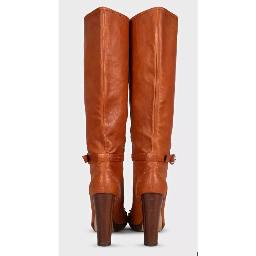 Dior Brown Leather Boots, Size 38 EU Pre-owned Brown Leather Good - Model View