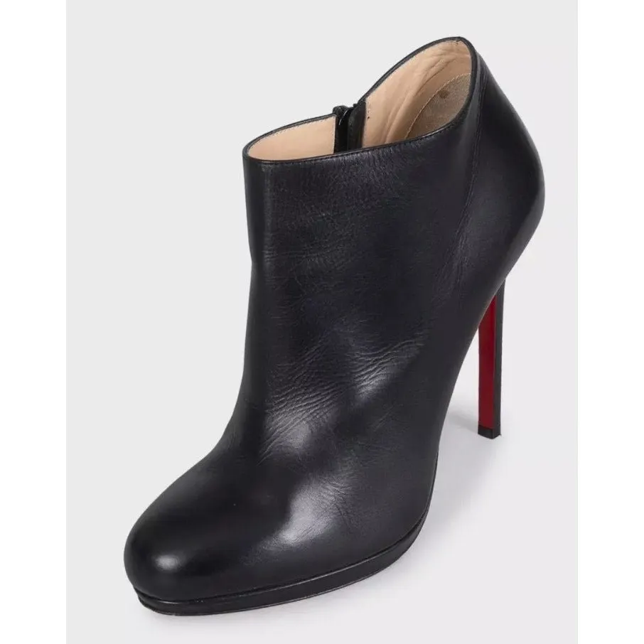 Christian Louboutin Black Leather Stiletto Ankle Boots Sz.39 Pre-owned Black Leather Good - Inside View