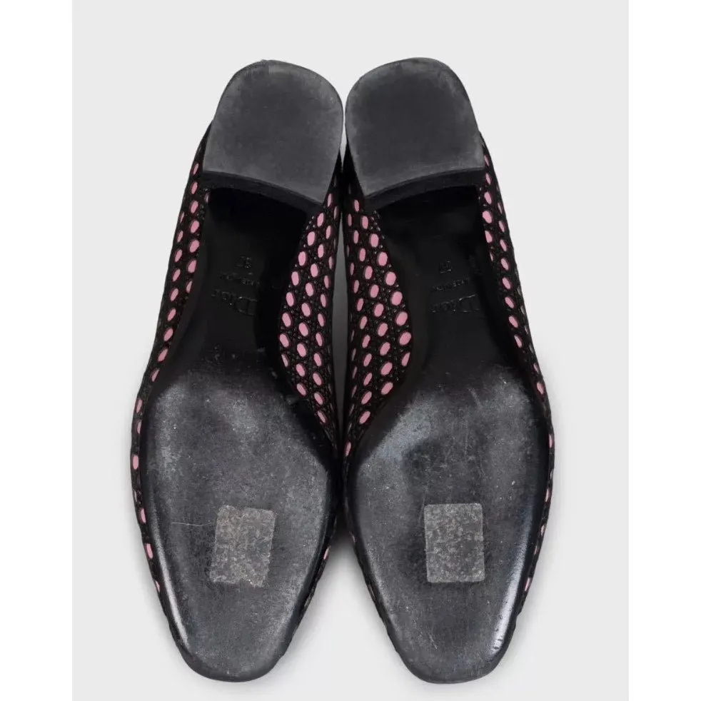 Dior Black Suede Perforated Ballet Flats Sz.37 Pre-owned Black Suede Good - Box View