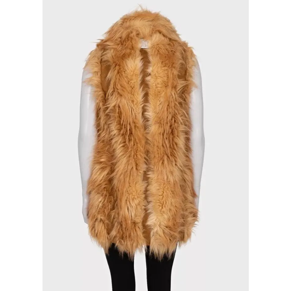 Stella McCartney NWT Stella McCartney Orange Faux Fur Vest Size S  Pre-owned Orange Polyester Never worn, with tag - Inside View