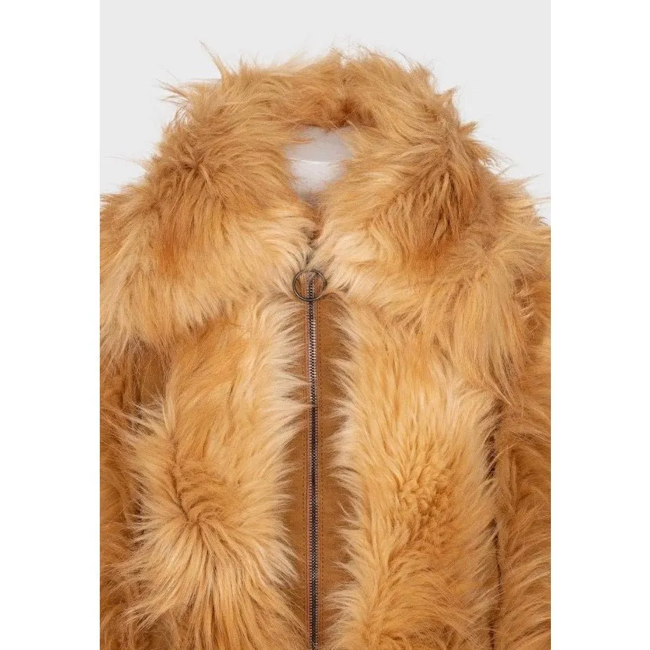 Stella McCartney NWT Stella McCartney Orange Faux Fur Vest Size S  Pre-owned Orange Polyester Never worn, with tag - Model View