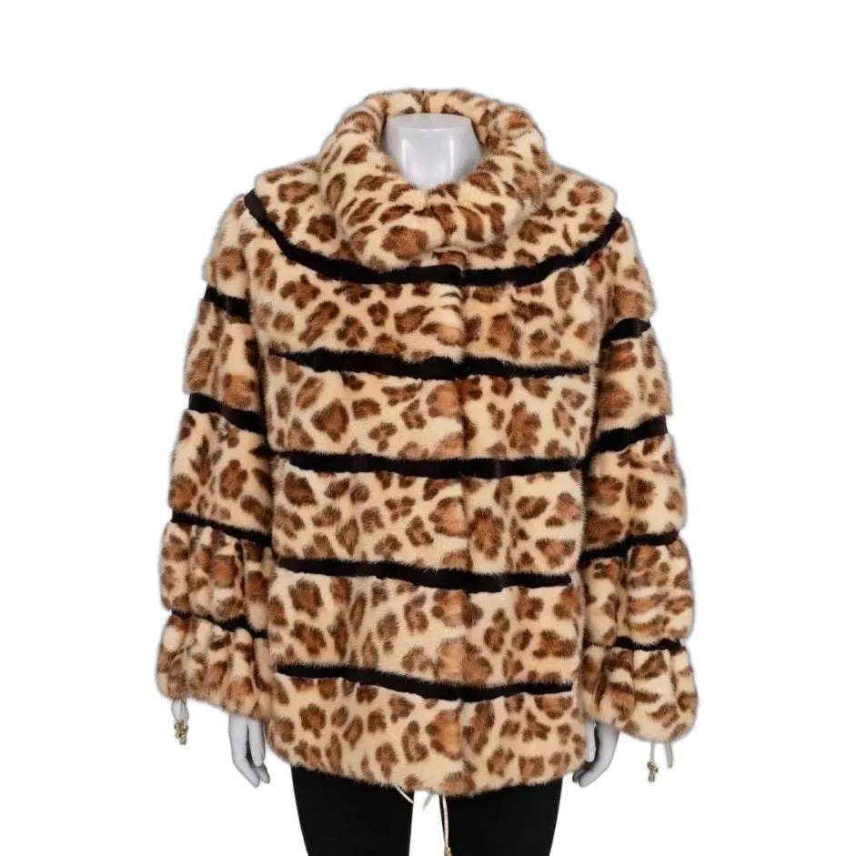 Unsigned Genuine Animal Print Coat Sz.50 Pre-owned