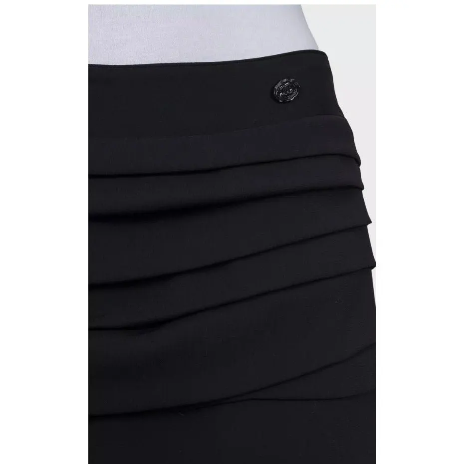 Chanel NWOT CHANEL Black Pleated Skirt - Timeless Tailored Fit, FR 40 L Pre-owned Black Wool Never worn, with tag - Inside View